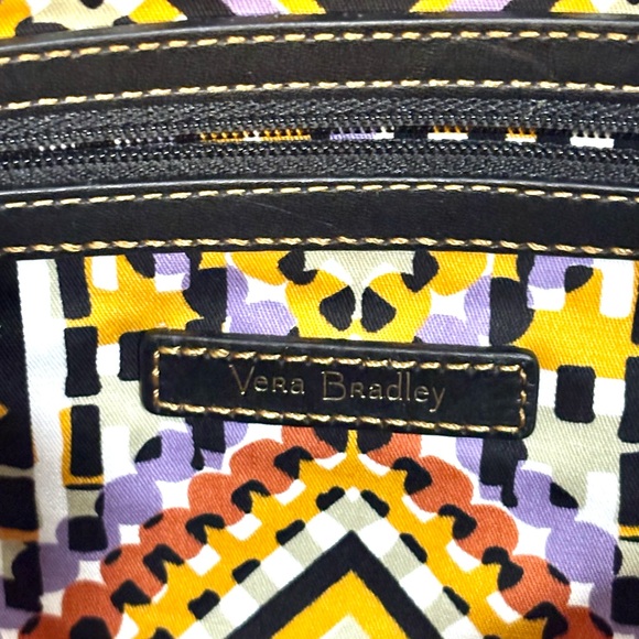 Vera Bradley Black and Brown Leather Tote - Picture 6 of 10